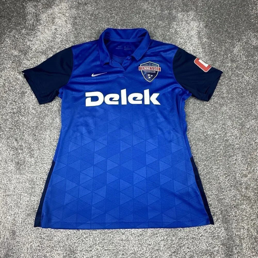 Nike Tennessee Soccer Club Jersey Womens Medium (18x24) Blue Polo Dri-Fit